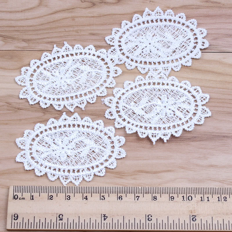 

10pcs/lot Embroidery soluble lace appliques clothing fabric Lace Trims DIY Handmade Accessory