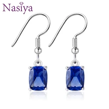 Earrings With Bright Natural Stones Solid 925 Sterling Silver Drop Earrings For Women Fine Jewelry Wedding Party Gift Wholesale Earrings With Bright Natural Stones Solid 925 Sterling Silver Drop Earrings For Women Fine Jewelry Wedding Party Gift Wholesale