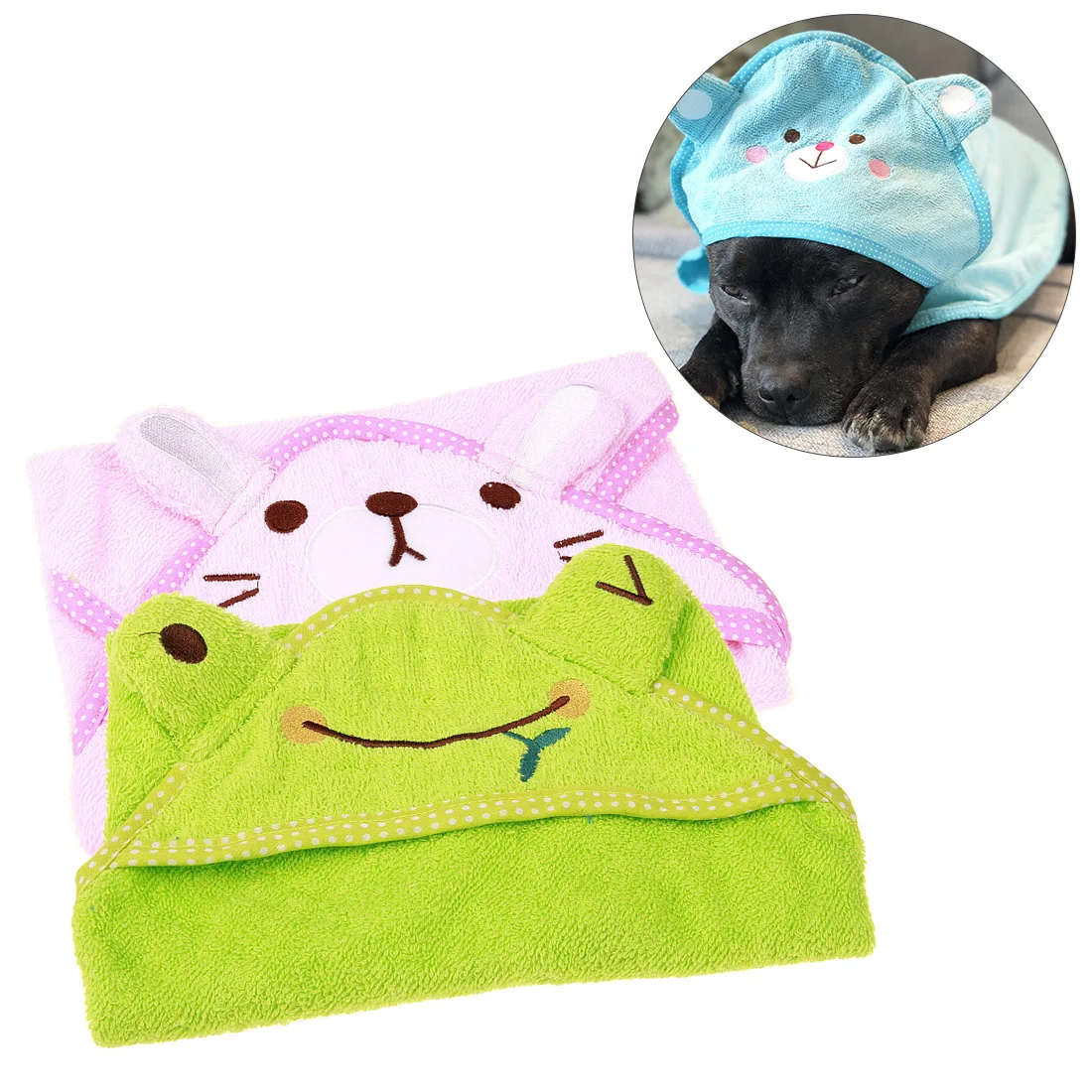 

Cute Pet Dog Towel Soft Drying Bath Pet Towel For Dog Cat Hoodies Puppy Super Absorbent Bathrobes Cleaning Necessary supply