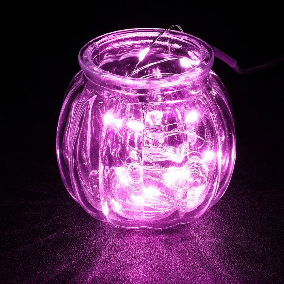 

2pcs Pink Light 10M 100LED 3AA Battery Silver Wire String Light With 8 Function Remote Control