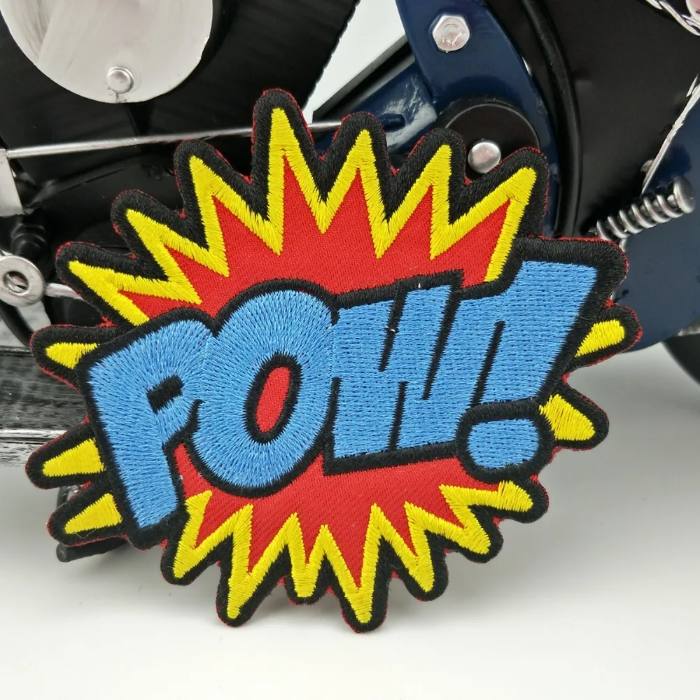 Superhero comics retro fun embroidered applique iron-on patch for jacket vest  (3)