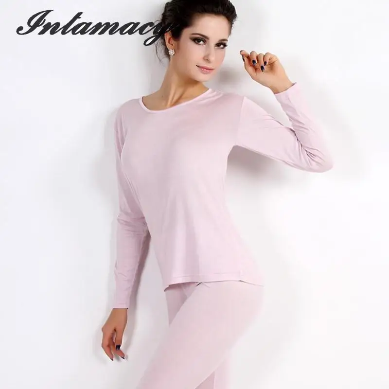 95 spun silk knitting Female Thermal Underwear Sets Thin Clothes