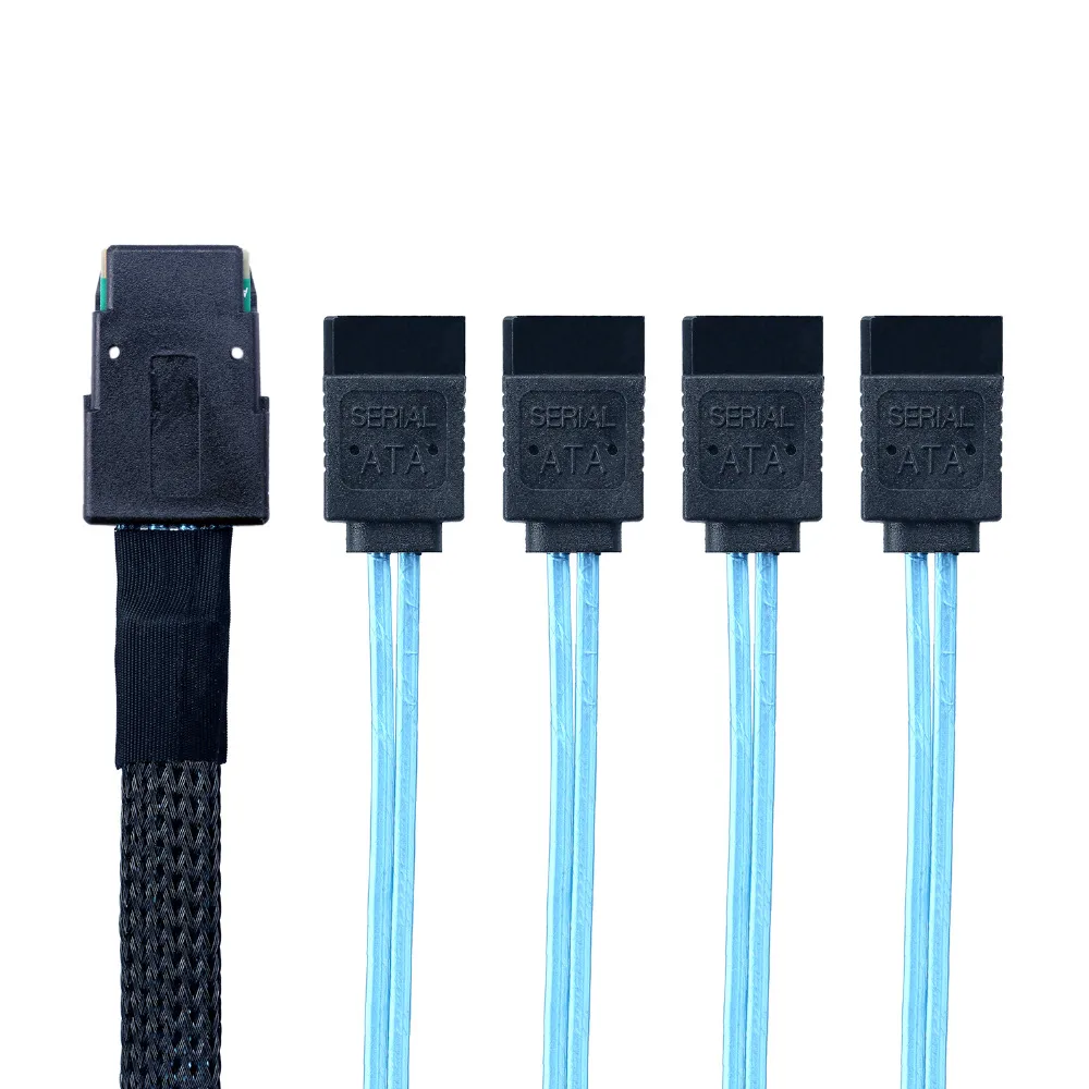 LBSC 3FT внутренний SFF8087 Mini SAS 36pin штекер с защелкой на SATA 7Pin Female (X4) передний пробой