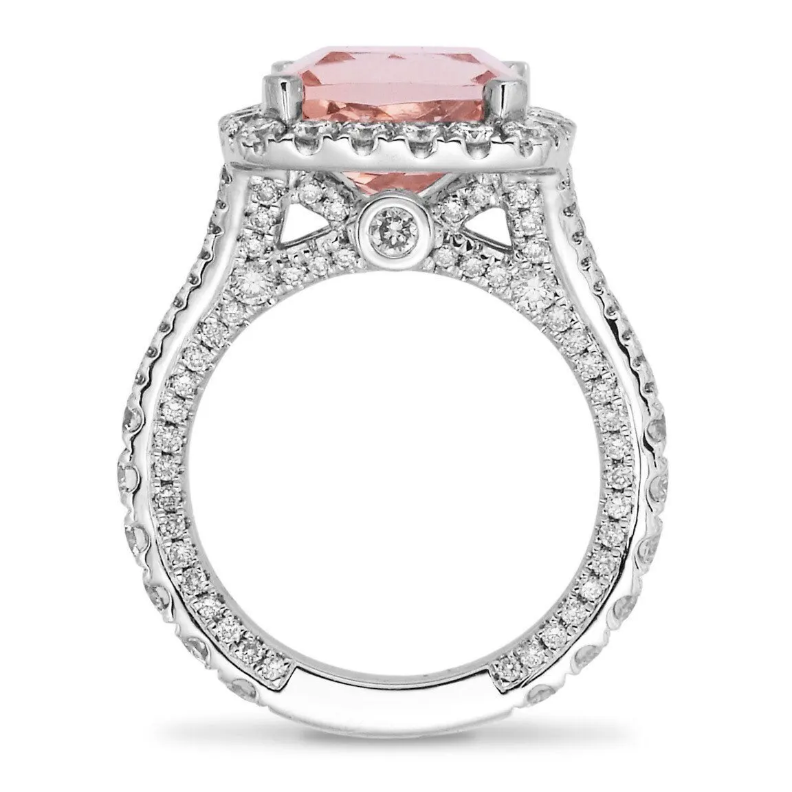 

High-end jewelry copper plated white gold full Zirconia jewelry zircon ladies ring square red corundum for cross-border