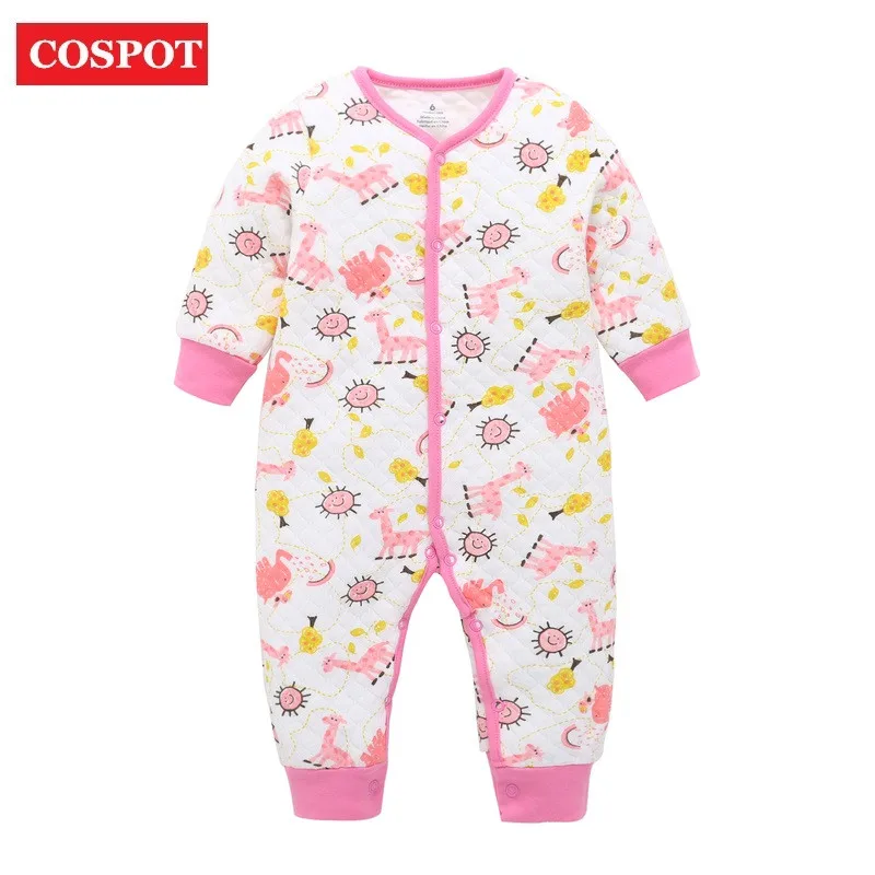 COSPOT 2019 nuevo recién nacido mono de dibujos animados primavera invierno espesar cálido mameluco bebé niños pijamas de las niñas Bebes ropa traje de cuerpo D21