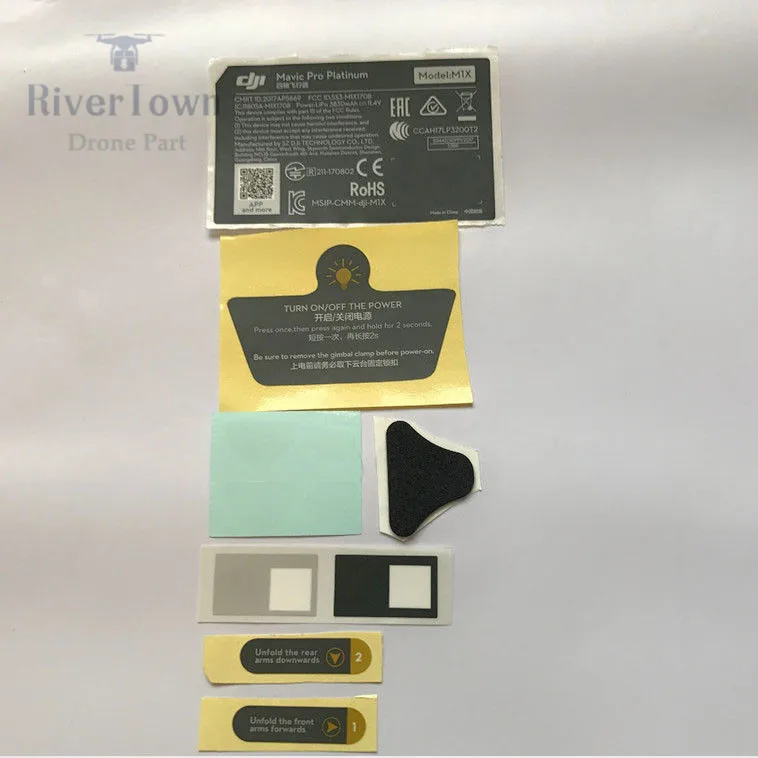 

1Set Original DJI Mavic Pro Platinum Body Warning signs stickers Vehicle Appearance Sticker For Drone decorate in Stock