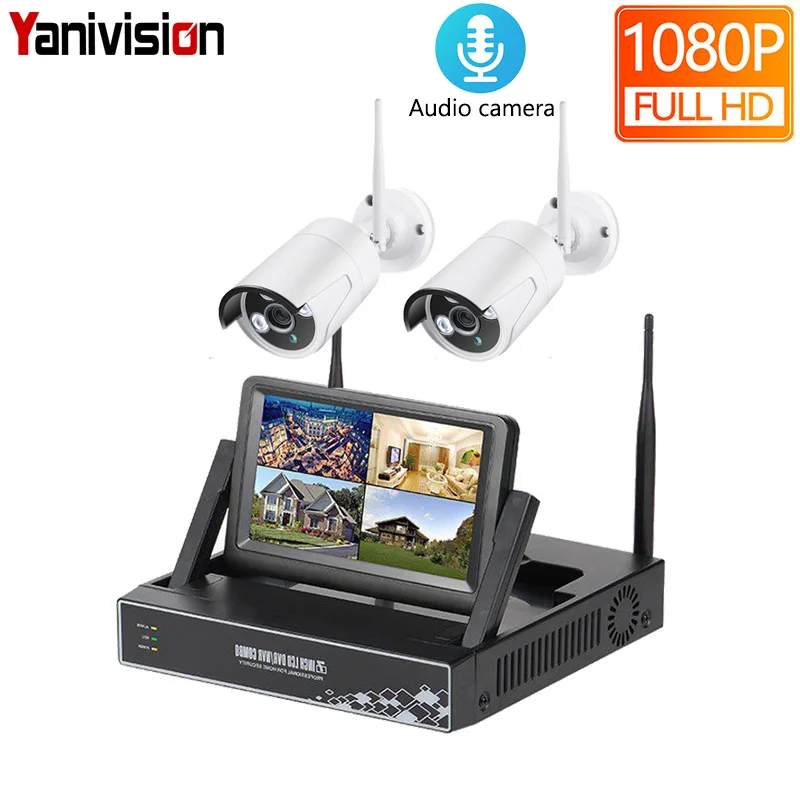 7 дюймовый ЖК дисплей 4 канала 1080P Wi Fi сетевой видеорегистратор беспроводной