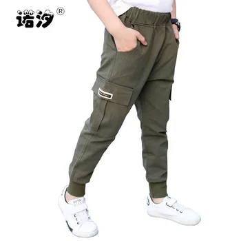 

Boys pants kids long active trousers spring autumn children casual cotton pants child teenage outwear 4-13T boys sport pants