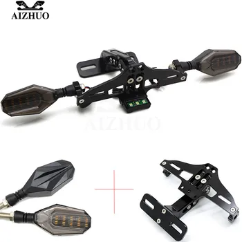 

Motorcycle Fender Registration License Plate Holder Turn signal lights FOR honda yamaha fz6 xmax 300 tmax 530 fz1 suzuki gsr 600