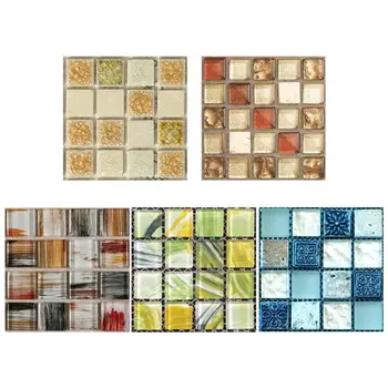 

20pcs/set DIY Kitchen Bathroom Stickers Waterproof Self Adhesive 3D ​tile Adhesive Pads Wall Stickers Mosaic Tile Decal Decor