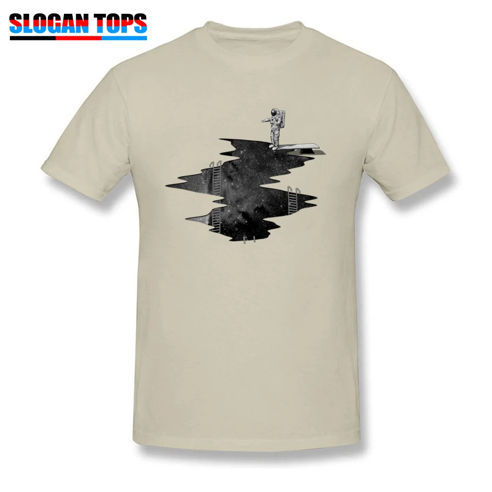 cosie T Shirts Prevailing Round Neck Space Diving All Cotton Adult T Shirt Custom Short Sleeve Tee-Shirt Top Quality Space Diving beige