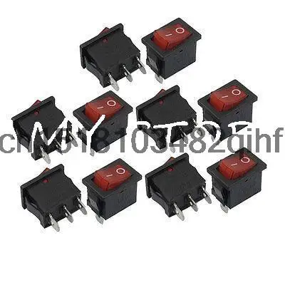 

10 Pcs Red Illuminated Light On/Off SPST Boat Rocker Switch 4A 250V AC