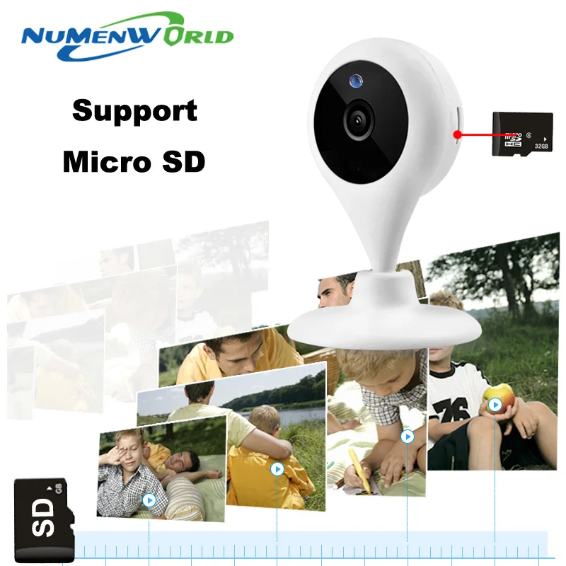 Wi Fi Камера Поддержка Micro SD Беспроводной видео Мониторы IP/сети