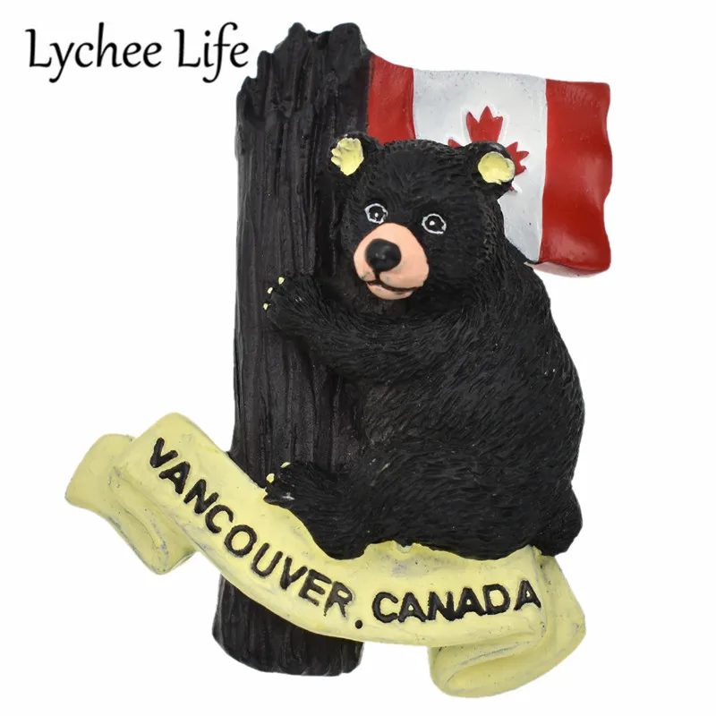 Милый канадский флаг медведь холодильник магнитная мультяшная наклейка животное магнит на холодильник в форме домашнего украшения кухни подарок