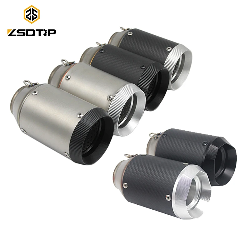 

ZSDTRP 51MM Universal Carbon Fiber Short Motorcycle Muffler for CBR125 YZF GSXR Z750 Z800 TMAX5 Motorcycles Scooters