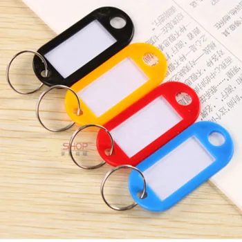 

Wholesale-5000Pcs Blank Plastic Keychains Rectangle luggage tag Insert Photo Keyrings key card number-Free Shipping