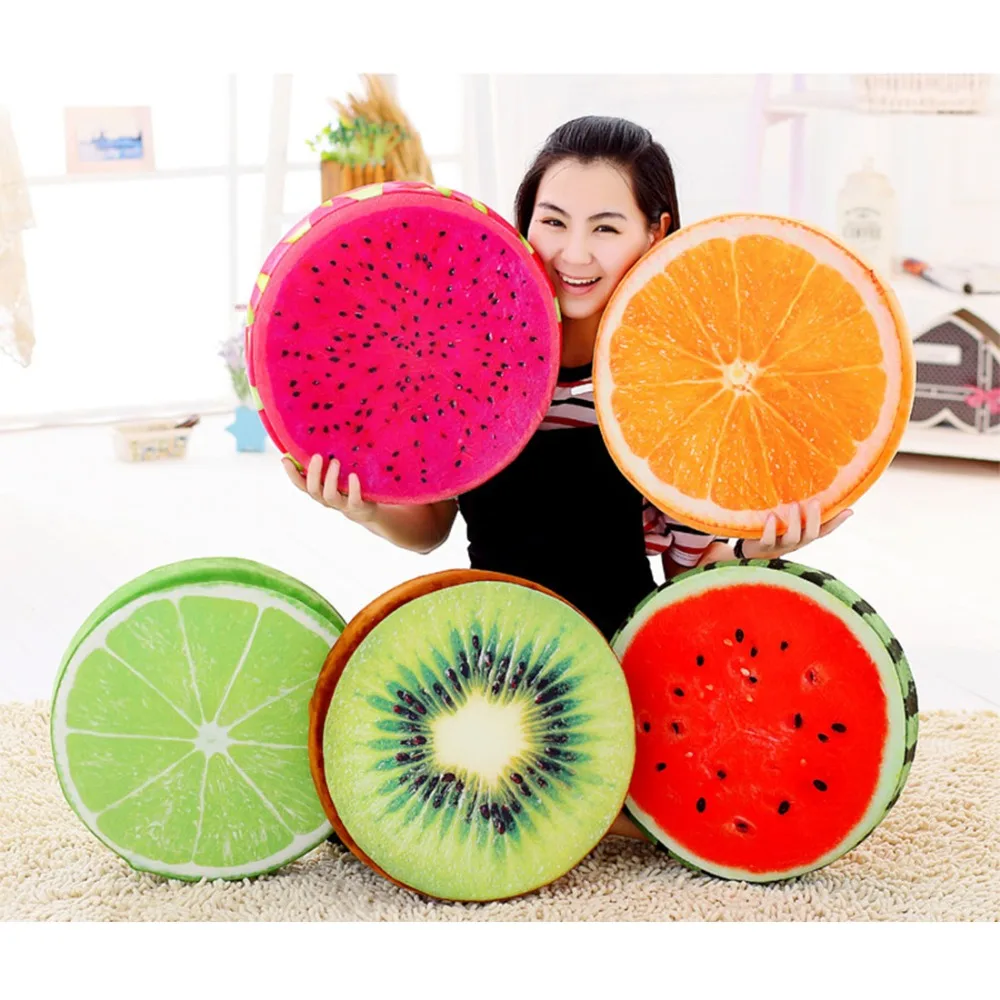 decorative fruit pillows 40cm seat cushion 3D print Watermelon emoji