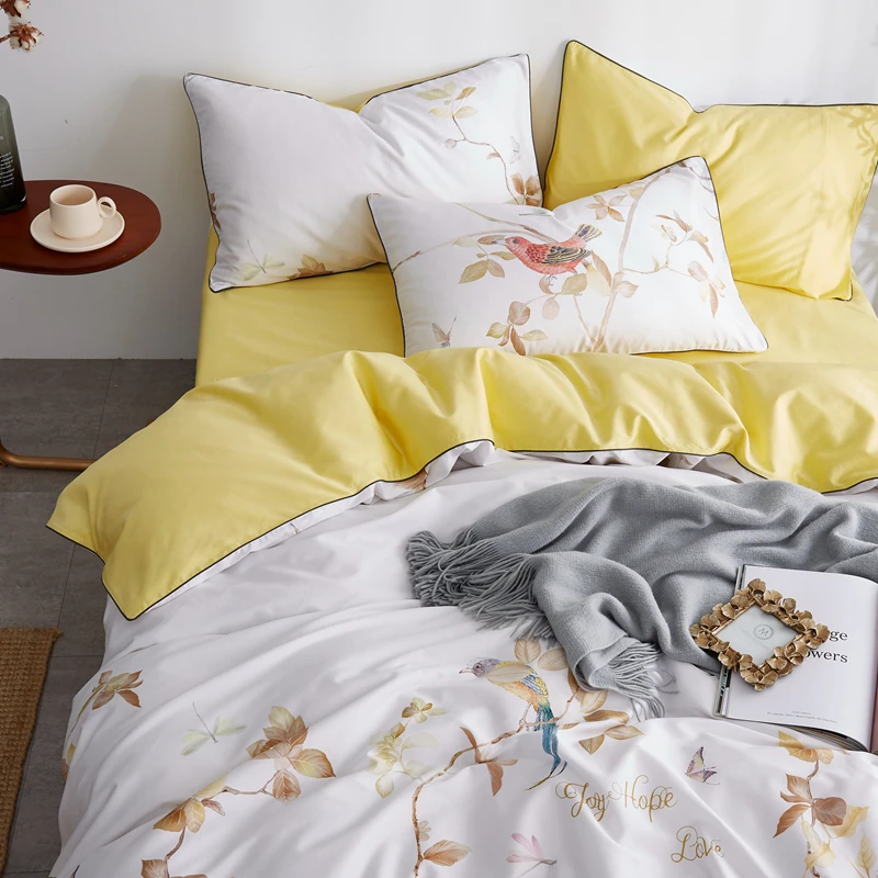 600TC набор свадебных постельного белья из египетского хлопка простыня наволочки