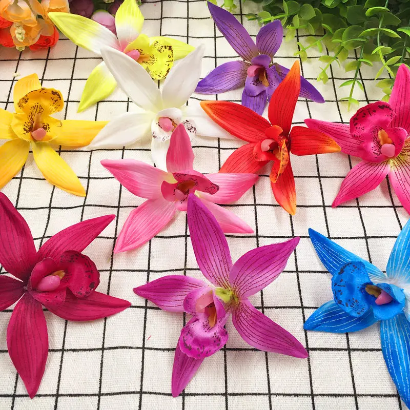 

10 PCS/(7.5 cm) artificial silk moth orchid flower heads wedding decoration DIY wreath wreath collage artificial flowers