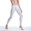 Solid Color Men's Ice Silk Long Johns Pants Stretch Underwear Thin Nightwear Translucent Pajamas Bottoms Thermal Pants ► Photo 1/6