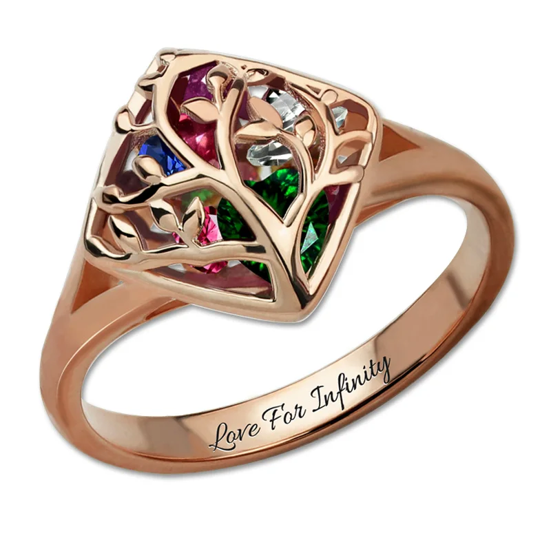 Family Tree Heart Cage Ring Family Tree Heart Cage Ring