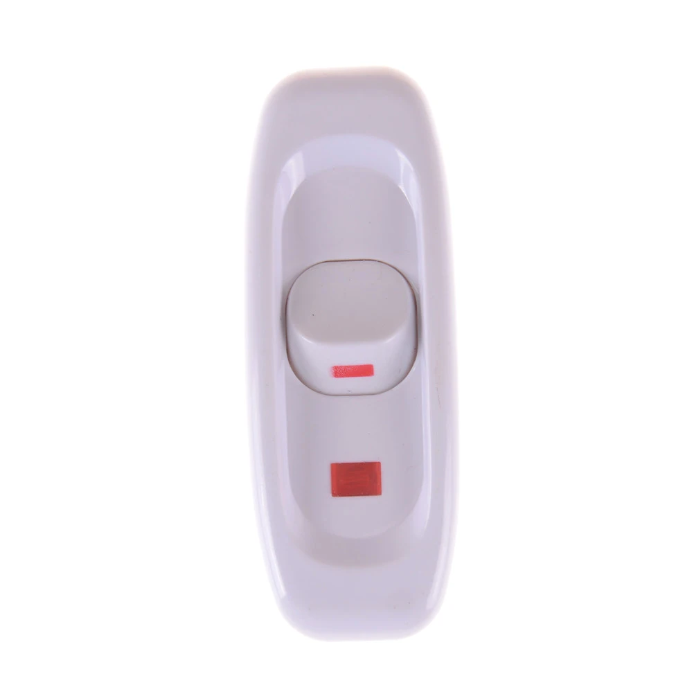 

AC 110-250V 10A Inline ON/OFF Transmitter Bed Room Hall LED Lamp Desk Light Cord Cable Line Switch With Indicator
