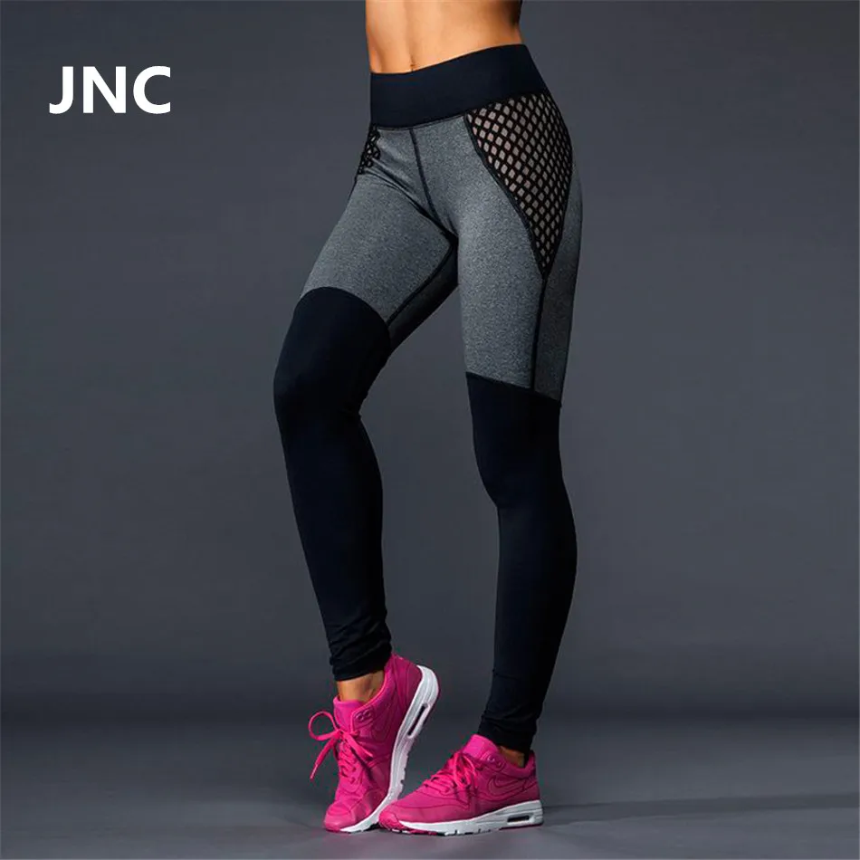 Cute Black Leggings Mesh Yoga Pants Women High Elastic Grey Sport Leggings High Waist Running Tights Quick Dry Fitness Legging 