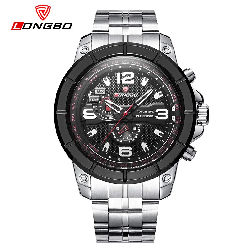 

LONGBO Watches Mens 2020 Top Luxury Brand Men Fashion Sports Watches Full Steel Quartz Date Clock Man Waterproof Business Watch