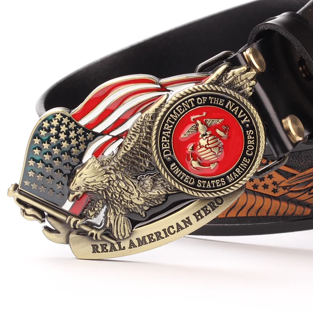 Buy american flag eagle belt buckle leather men's