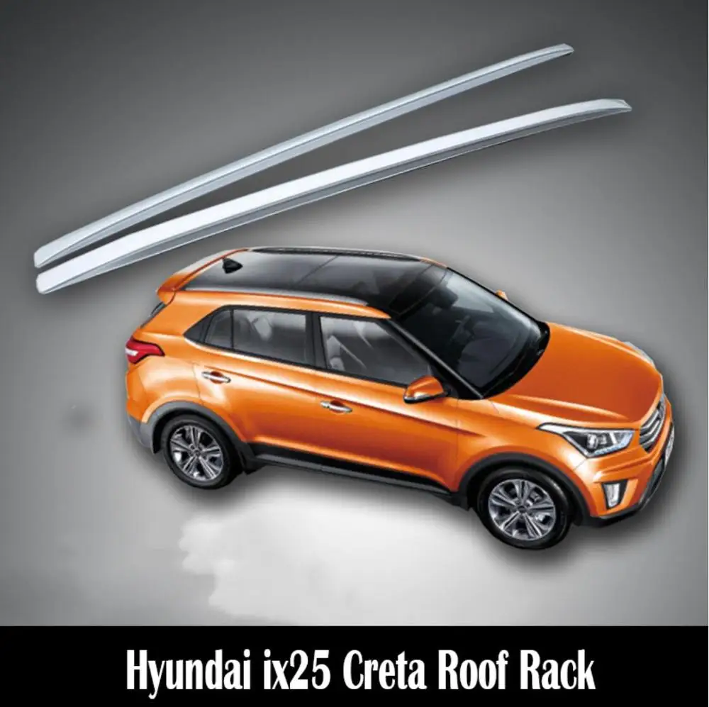 Для hyundai ix25 Creta- алюминиевый сплав Серебристые верхние рейки на крышу стойки боковые бруски декоративная отделка автомобильные аксессуары