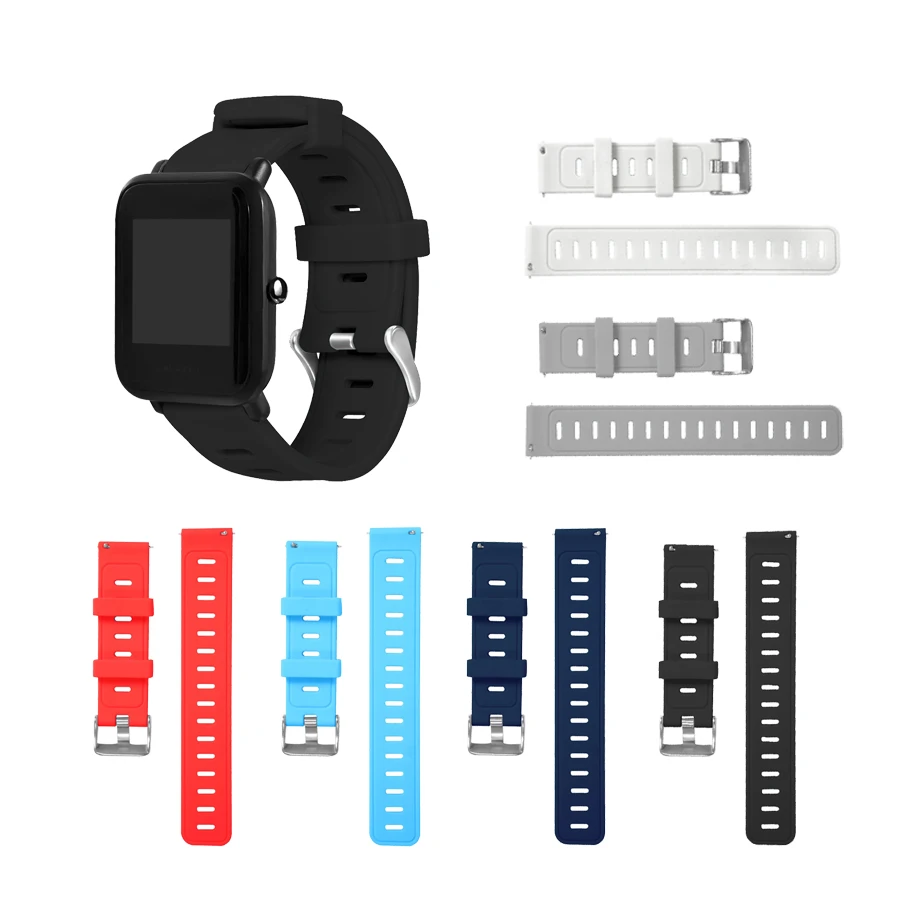 Ремешок силиконовый для Xiaomi Huami Amazfit Bip Youth браслет смарт часов S/Bip U/GTR/GTS 20