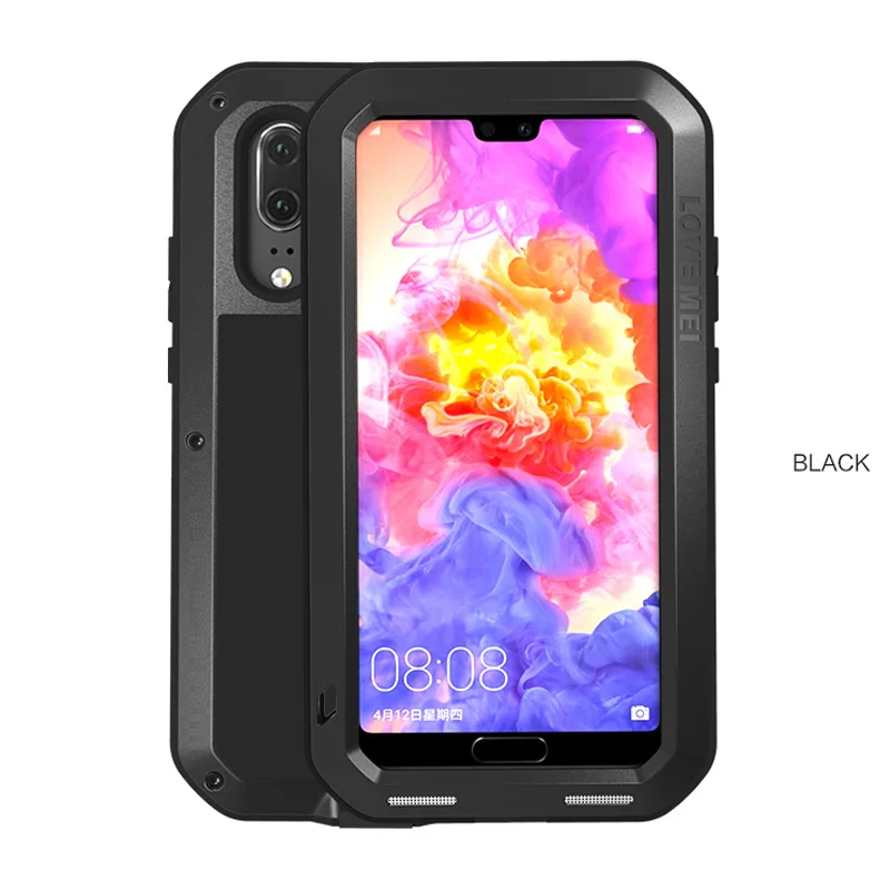 

LOVEMEI Dirt-resistant Anti-knock Metal Aluminum Cases with Gorilla Glass for HuaWei P20 EML-AL00 Heavy Duty Protection Cases
