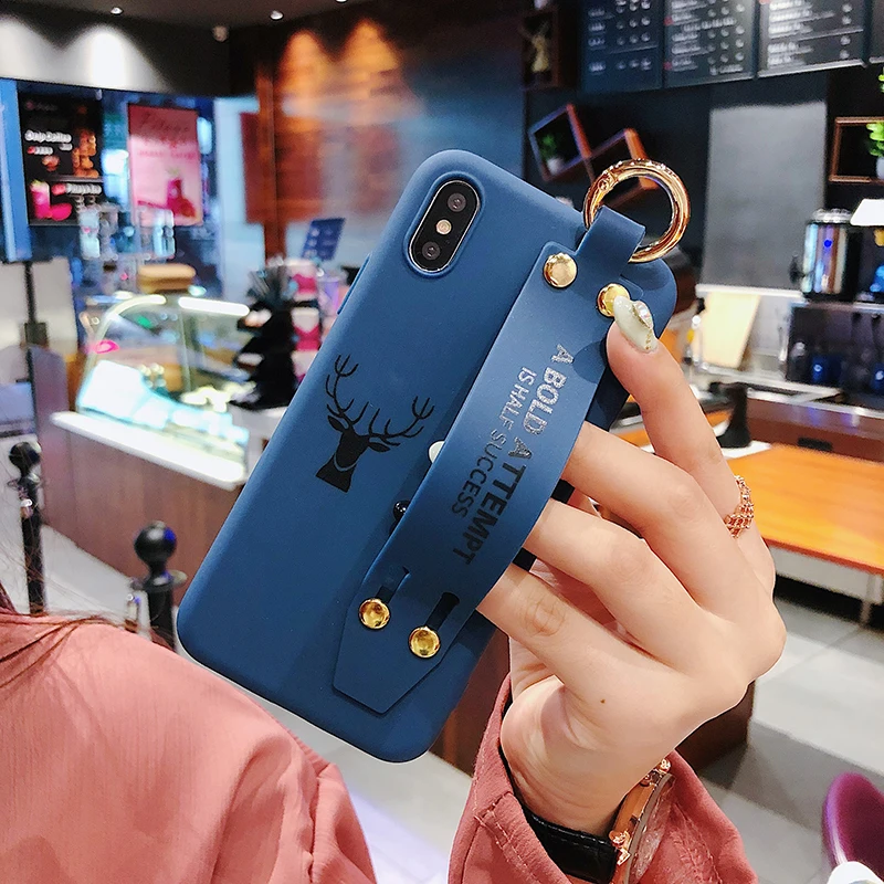 2019 Новый чехол для пары с ремешком iPhone XR XS MAX X принтом оленя 8 plus 7 6 6s |
