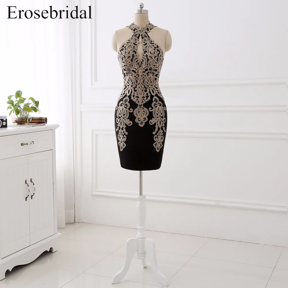 Уникальные черные короткие платья для выпускного вечера Erosebridal 2017 платье с