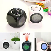 

Multifunction LCD Time & Temperature Display Voice Broadcasting Projection Alarm Clock Black