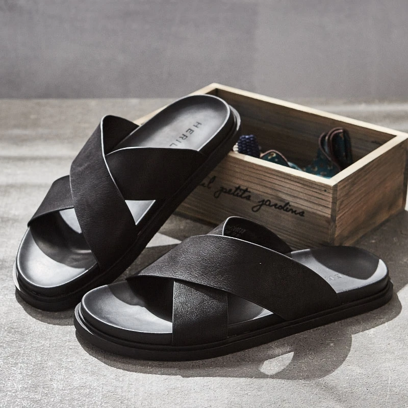 Chinelos Luxo Homens Sapatos De Mycolen Produto Praia Verão Dos Casais Não Anti Preto slip Men's Casa escorregar YW5qwg