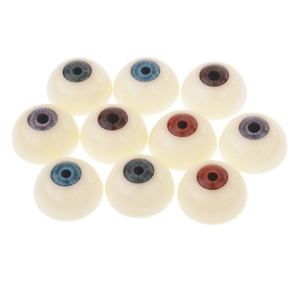 5 Pairs Half Round Hollow Eyeballs 30mm for Doll Mask Skull Halloween Props  high quality porcelain dolls