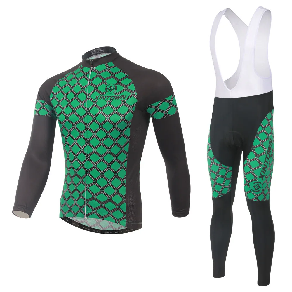 

BOODUN Dim Green Cycling Wear Straps Long Sleeve Suit Bicycle Serve Catch Down Windbreak Keep Warm Function Underwear
