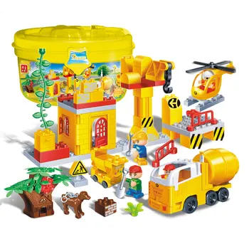 

BanBao City Building series Construction site Cement mixer truck crane Larger Particles Bricks Building Blocks models For Kids