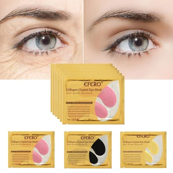 

EFERO 5pair=10pcs Eye Mask Collagen Gold Eye Mask Under Eye Pad Dark Eye Circles Anti Aging Eyelid Patch Moisturizing Face Masks
