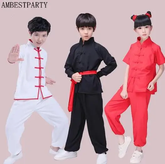 

Hot Boys Girls Martial Arts Uniform Chinese Kung Fu Wushu Clothing Tai Chi Outfits Kids Stage Performance Costume AMBESTPARTY