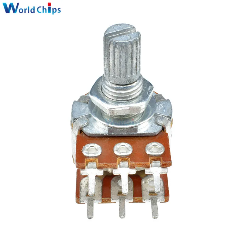 5Pcs B10K 10K Ohm Potentiometer 6 Pins Split Shaft Rotary Linear Stereo ...