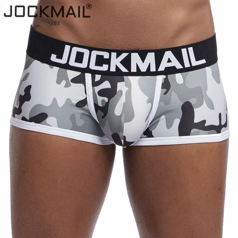 JOCKMAIL, фирменное камуфляжное сексуальное мужское нижнее белье, с принтом, cueca, боксеры, боксеры, мужские Трусы-слипы, hombre, трусы-боксеры, мужское Гей Нижнее белье