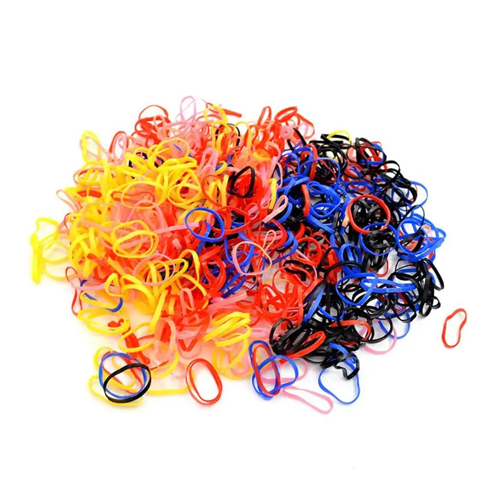 

500PCS Fashion New Colorful Rubber Hairband Rope Ponytail Holder Elastic Beautiful Girl Hair Band Tie Hot