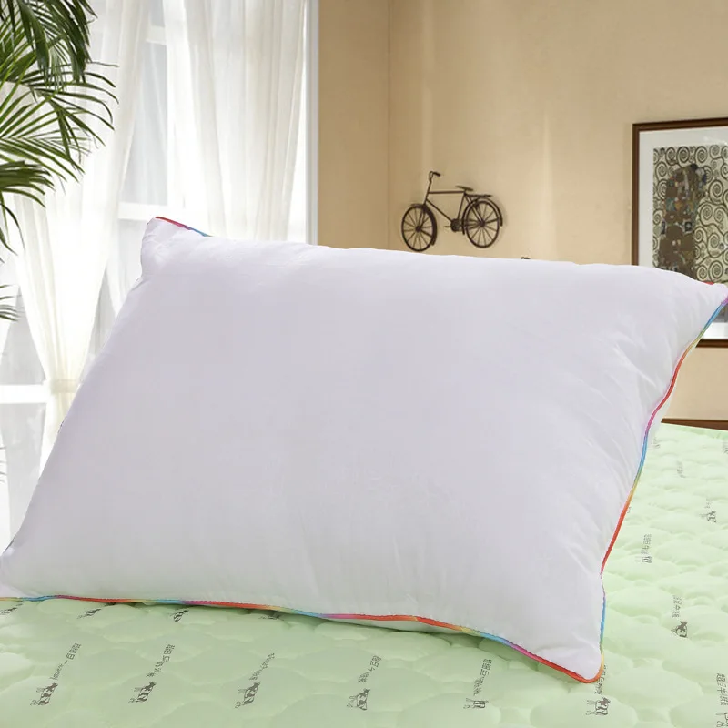 

Sleeping Pillow 100% microfiber light Pillow Zero Pressure Memory Pillow Neck Health 48*74cm colorful side cotton pillow