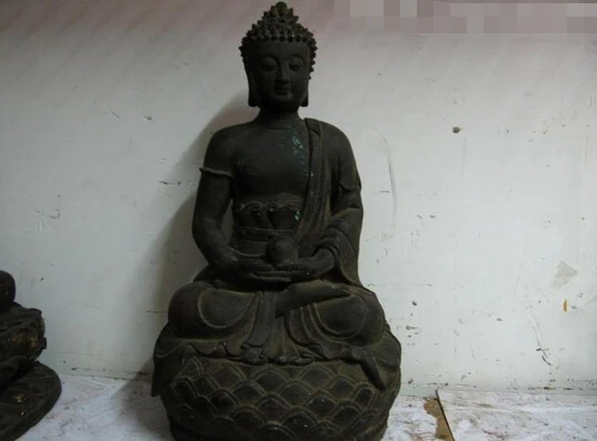 

wholesale factory 25" Tibetan Buddhism Vintage Bronze Copper Tathagata Sakyamuni Buddha Statue