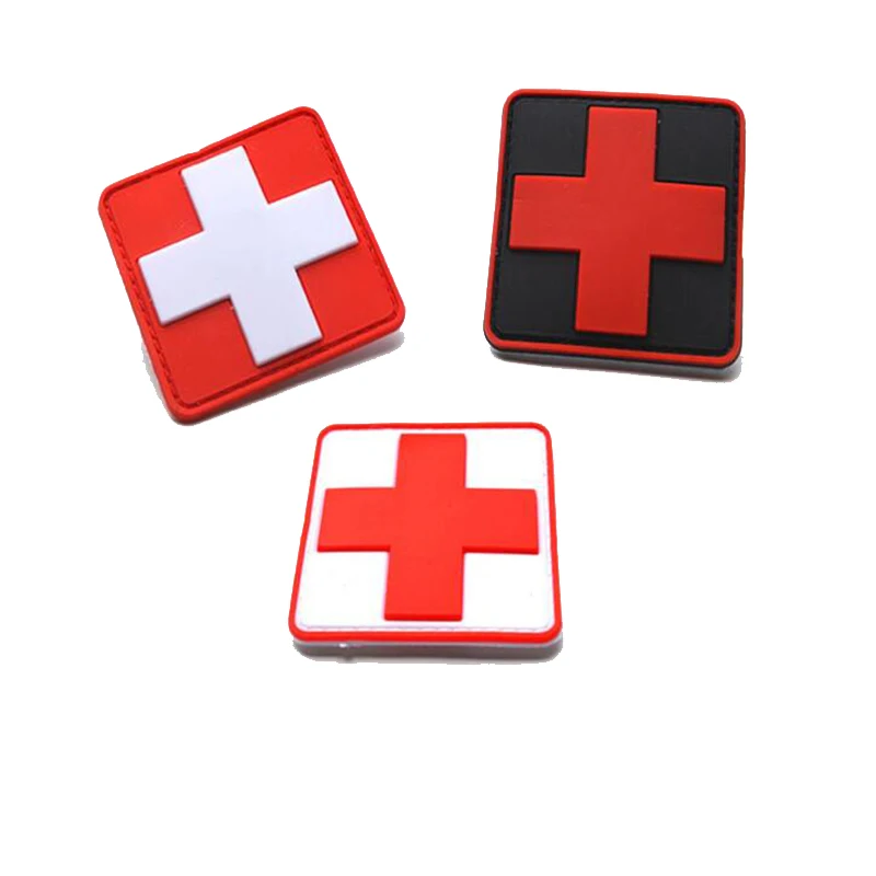 

3D PVC Epoxy Red Cross Medical Rescue Armband Military Tactics Morale Military Clothing Patch Medical Medical Staff Badge