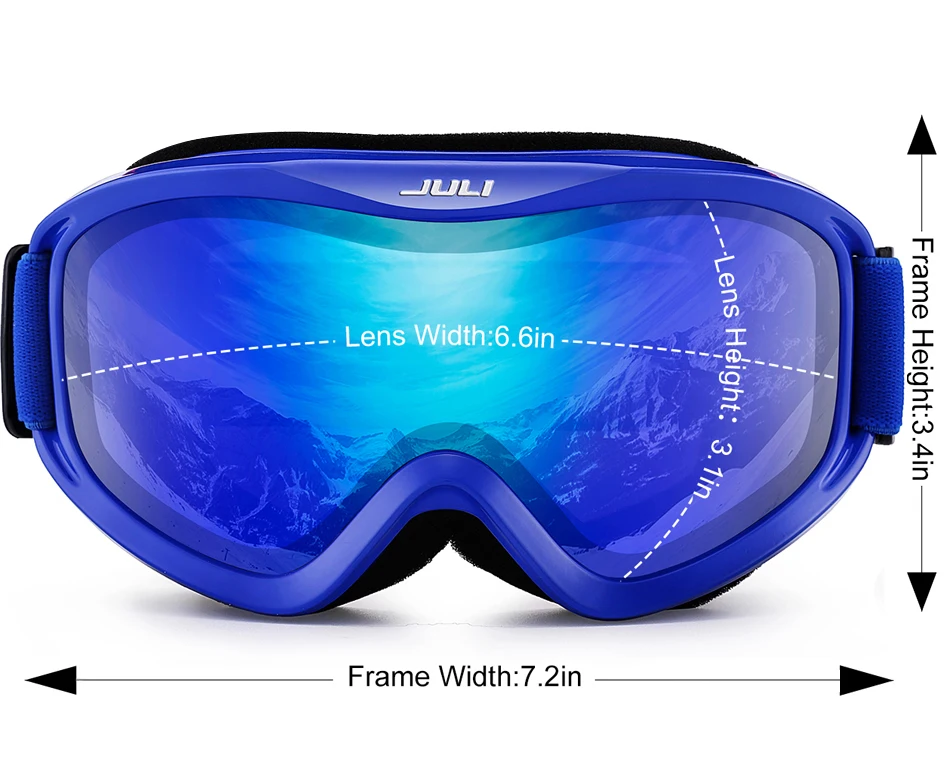 Лыжные очки, снежные виды спорта сноуборд над очками очки с анти-туман УФ-защитой двойные линзы для мужчин женщин и молодежи снегоход