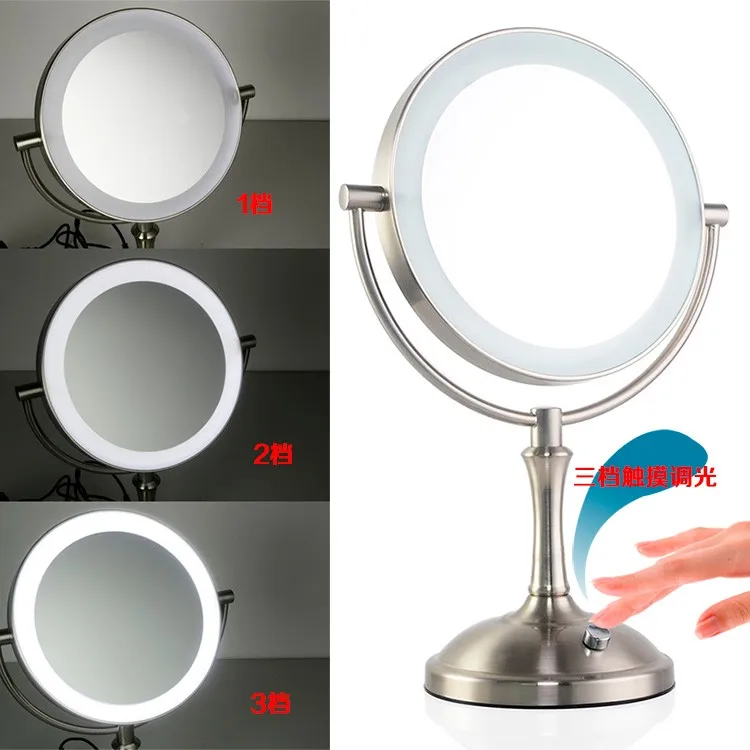Espelho de Maquilhagem Espelho do Banho Toque Dimmer Maquiagem Espelho Iluminado 3x Europeu-estilo Double-sided Led 27 Espelhos para maquiagem
