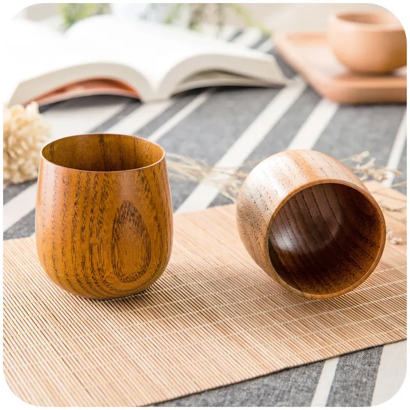Домашняя японская деревянная чайная чашка, чашка с теплоизоляцией большой емкости, чашка из цельного дерева, чашка для летней Воды, цена 1 шт